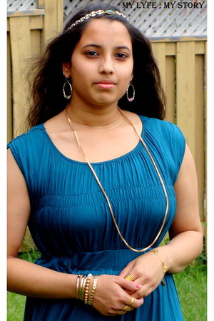 gold chucky rings chicnova ring - green maxi dress OASAP dress