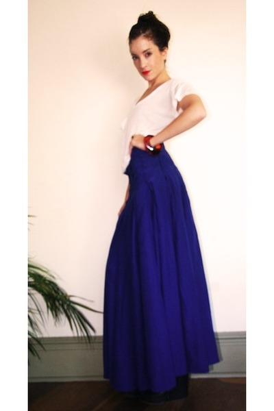 Blue Silk Skirt