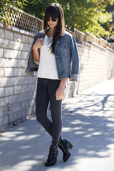 jean jacket and boots