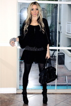 black Collective Concepts dress - studded belt belt - crystal studded bracelet a