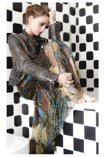 Chiffon Max Mara Skirts, Leather Jacket Zara Jackets, Intimissimi