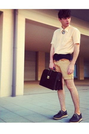 DIY shorts - navy wedges FILIPE SOUSA shoes - peach mesh vintage shirt