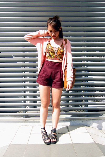 bralette and high waisted shorts