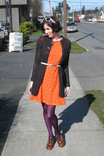 Orange Dress Brown Belt