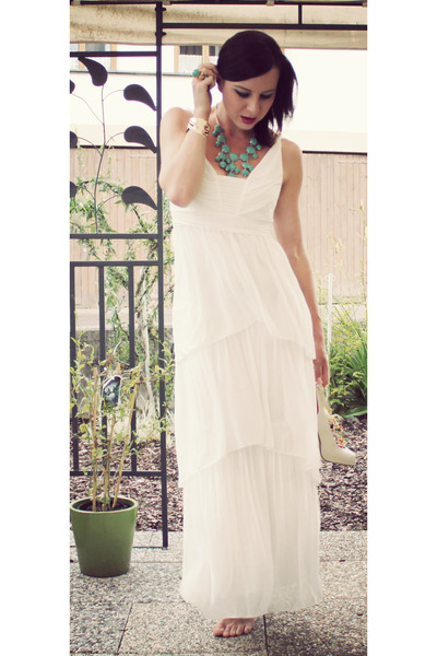 White Maxi Dress H M Dresses Turquoise Blue Rings White Maxi Dress H M Turquoise Blue Ring Neckla