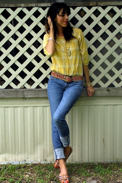 denim yellow shirt