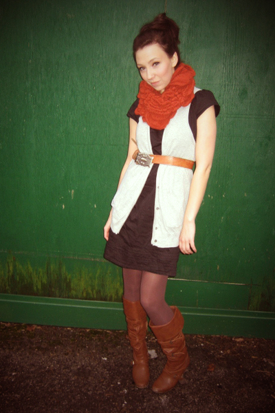 Orange Dress Brown Belt