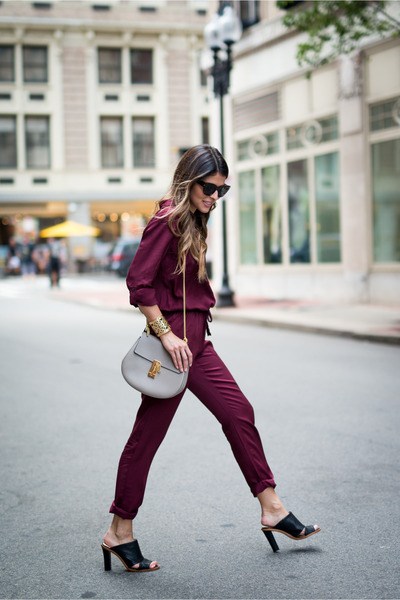 burgundy mules