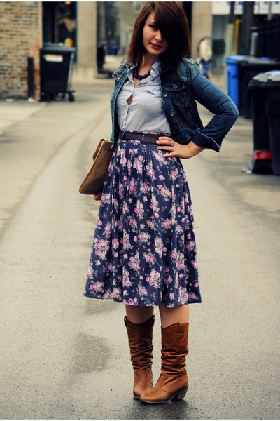 midi skirt denim jacket
