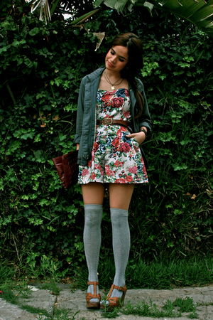 brown franco sarto shoes - white BP dress - blue Gap coat