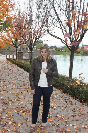 blue American Eagle jeans - dark brown Target jacket - cream Forever 21 shirt