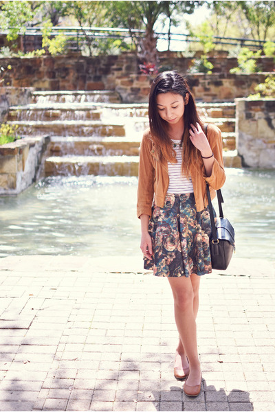 green Zara skirt - bronze Macys jacket - green Happiness Boutique ...