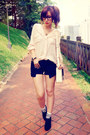 Off-white-bag-black-shorts-crimson-socks-peach-blouse