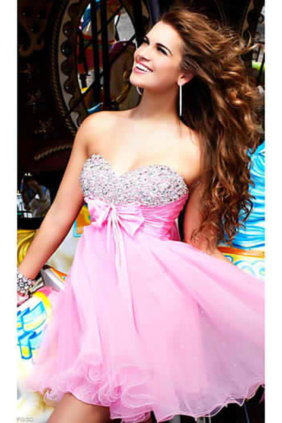 Sherri Hill Prom Dress Pink Bow
