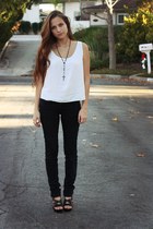 black joes jeans - white t-shirt - black heels