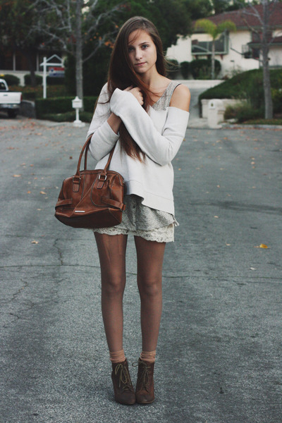 silk button up dress - lace slip intimate - sweatshirt - suede lace up Steve Mad