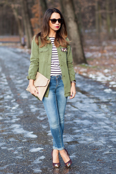 zara green jean jacket