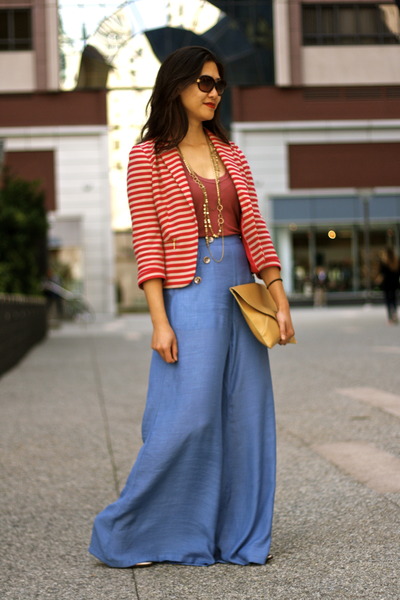 zara striped wide leg trousers