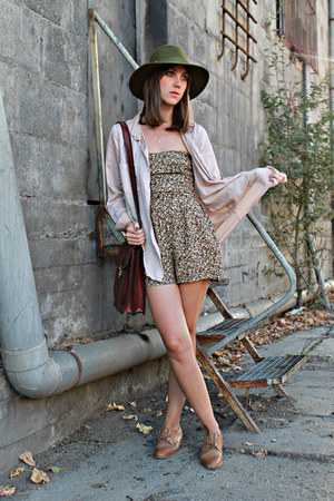 brown Zara shoes - army green Miss Vintage hat - crimson Miss Vintage bag