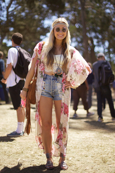 boho jean shorts