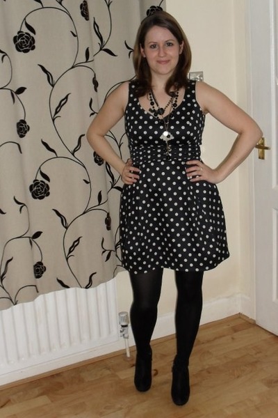 new look polka dot dress white