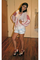 vintage blouse - forever 21 shorts - Topshop shoes