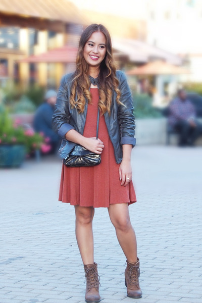 skater dress and ankle boots