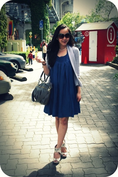 Blue dress with cardigan Clearance