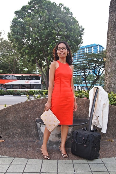 zara red cut out dress