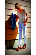 American Apparel blouse - Fidelity Denim jeans - Report shoes - thrifted belt - 