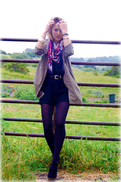 H&M scarf - Johnson shorts - Steve Madden shoes - Urban Outfitters jacket - thri