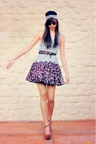 lace up details thrifted vintage top - printed vintage skirt - tawny Summer Saul