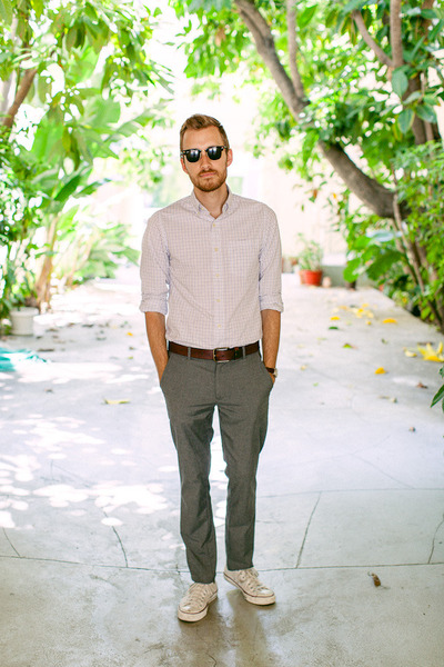 dress pants and converse