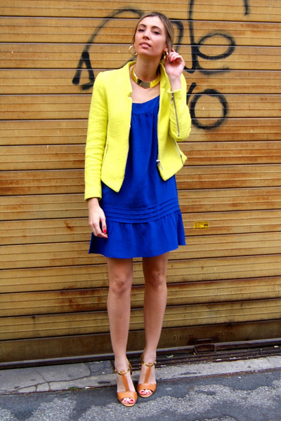 yellow jacket dress