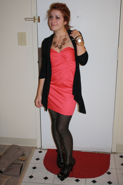 Orange Dress with Stockings