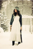 teal as shawl Fresh Produce scarf - lime green vintage scarf