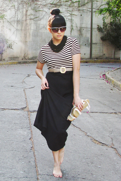 black dress cream shoes