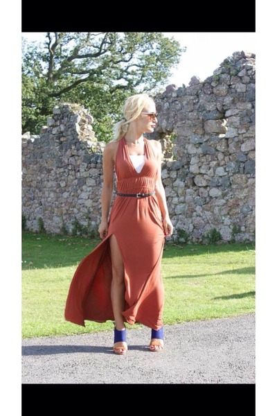 river island burnt orange dress
