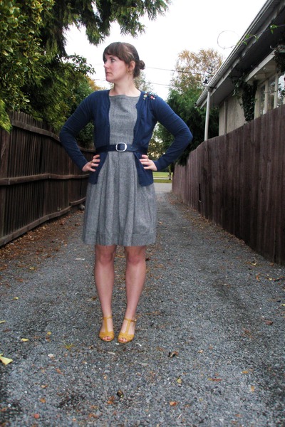 blue dress cardigan