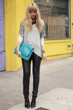 black Alexander Wang shoes - turquoise blue Marc by Marc Jacobs bag