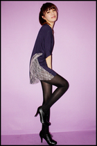 black rosebonbon blazer - pink Forever21 necklace - black leggings - black shoes