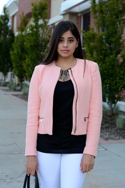 zara pink tweed jacket