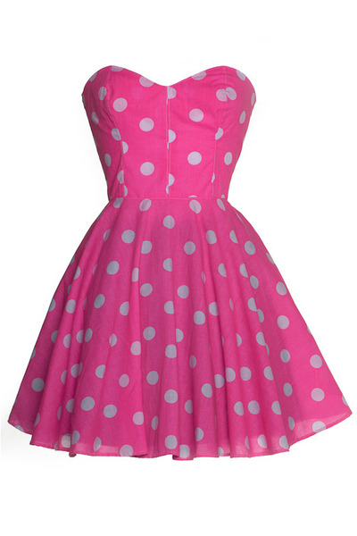 hot pink polka dot dress