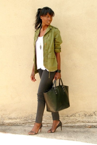 zara green military jacket