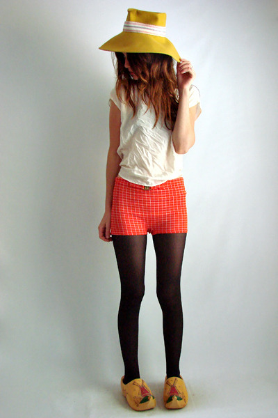 orange 60s70s vintage shorts