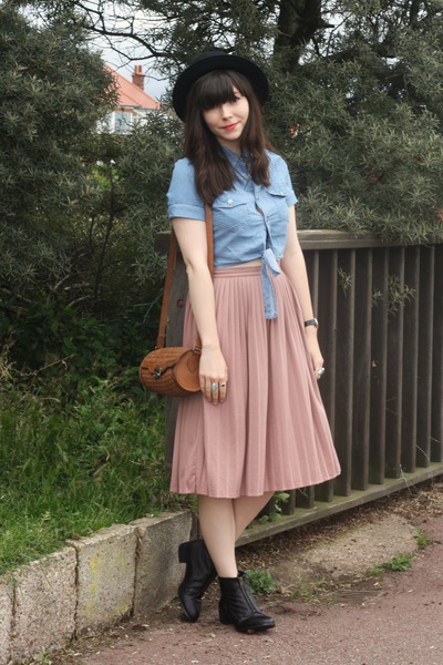 light pink denim shirt