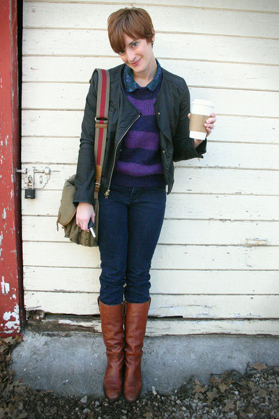 madewell sweater - Anthropologie jacket - Marc by Marc Jacobs bag