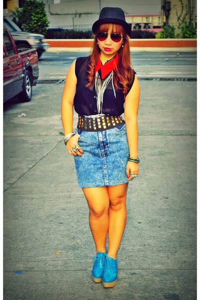 jean skirts in the 80s