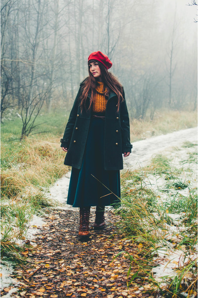 forest green peacoat